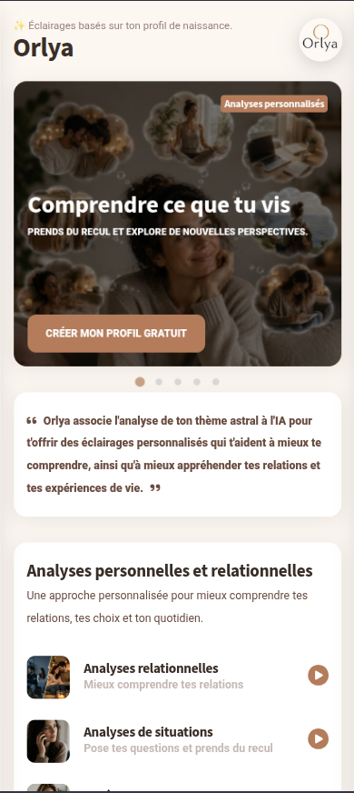 Orlya - Plateforme de développement personnel
