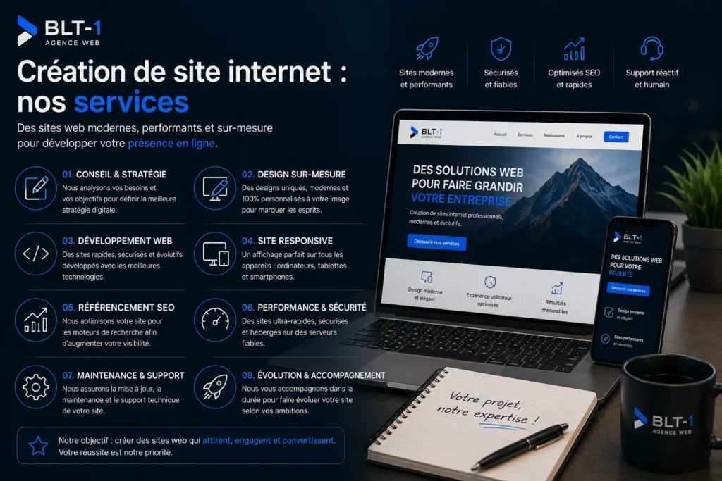 Nos Services de Création de Site Web avec votre agence BLT-1
