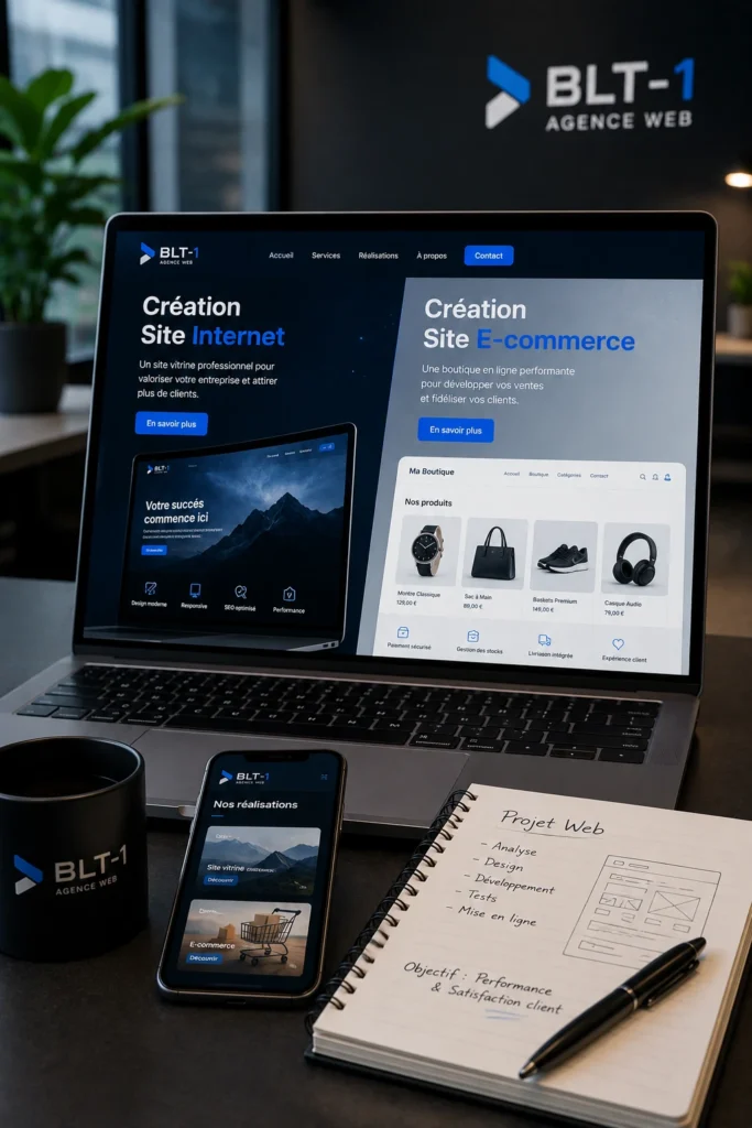 Création de site internet, le meilleur rapport qualité prix 1 Création de site internet ou e-commerce avec votre agence web BLT-1