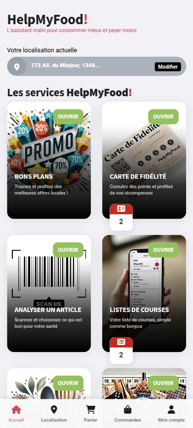 HelpMyFood pour consommateurs