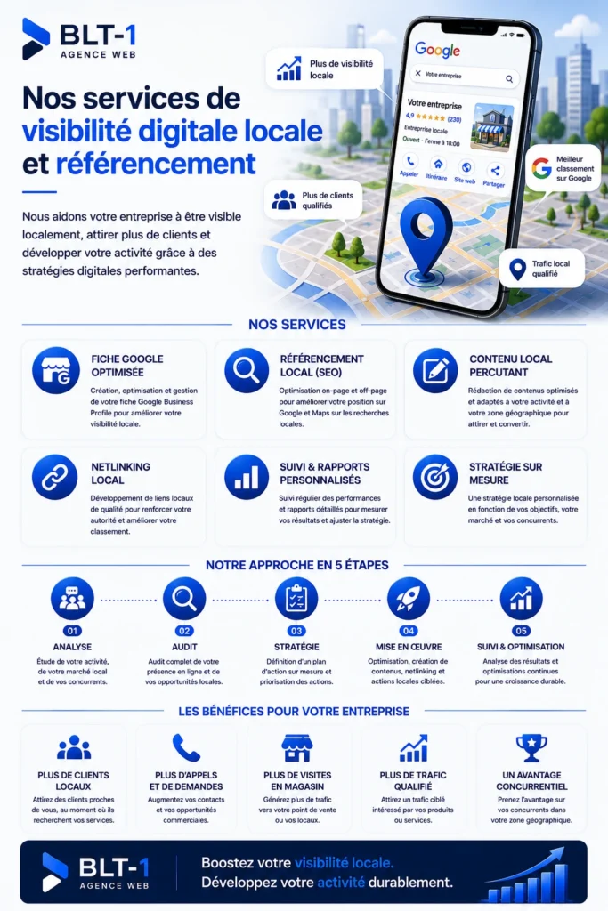 Nos services de visibilité digitale locale et référencement