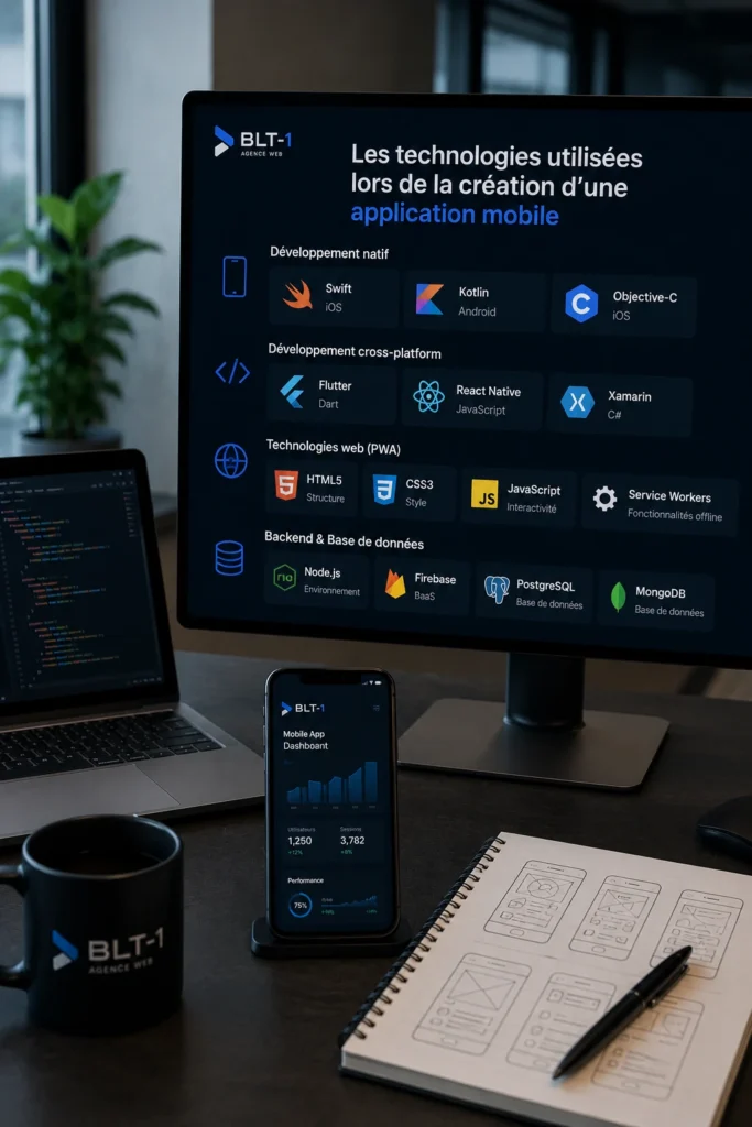 Les technologies utilisées lors de la création d'une application mobile