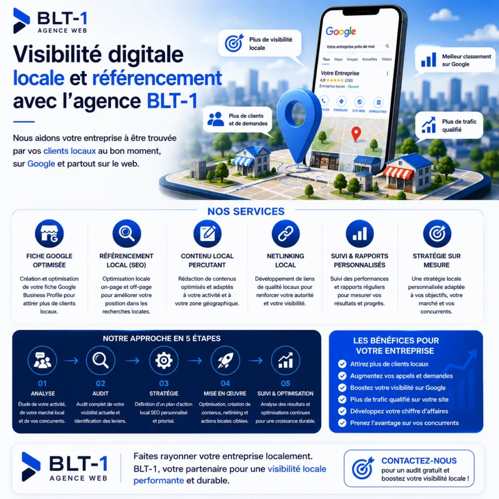 Développement de la visibilité locale pour les commerces et service de référencement pour les sites internet